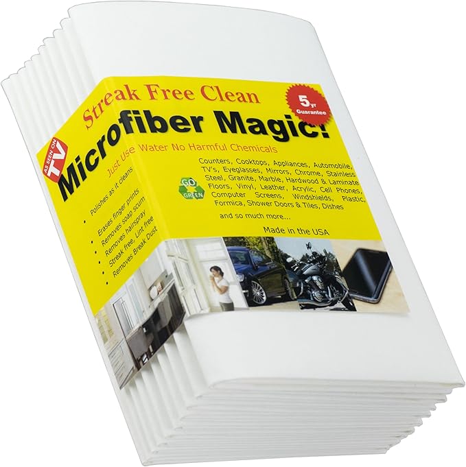 Microfiber Magic Streak Free Cleaning Cloth 10 Pack Clean Any Surface by AERaiGroup