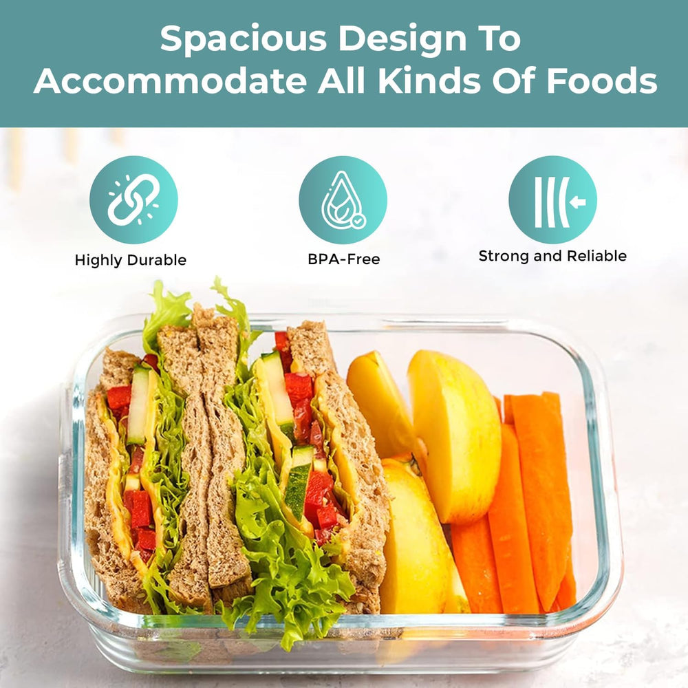 Razab 35 Pc Set Glass Food Storage Containers with Lids - Meal Prep Airtight ...