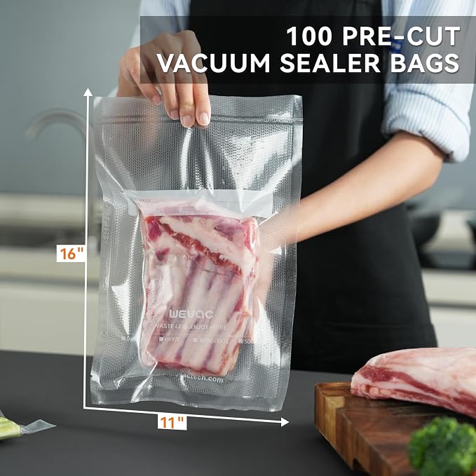 Wevac 11" x 16" Precut Vacuum Sealer Bags, Includes 5 Liquid Block Bags & 5 - Image 7