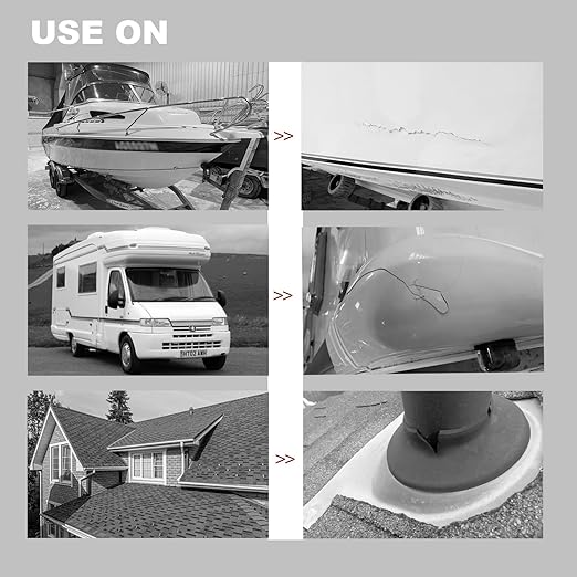 White RV Roof Sealant Tape, UV-Resistant, Weatherproof Patch - Image 6