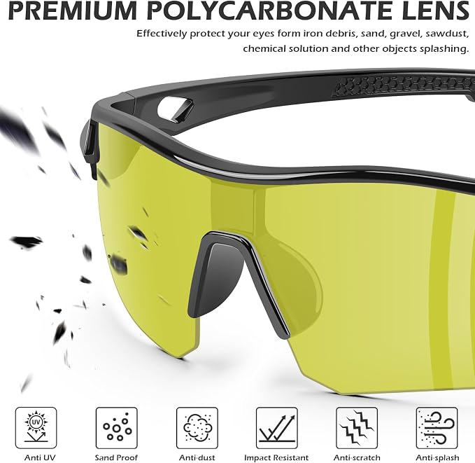 OXG 12 Pack Safety Glasses for Men Women, ANSI Z87.1 Safety Goggles Impact - Image 3