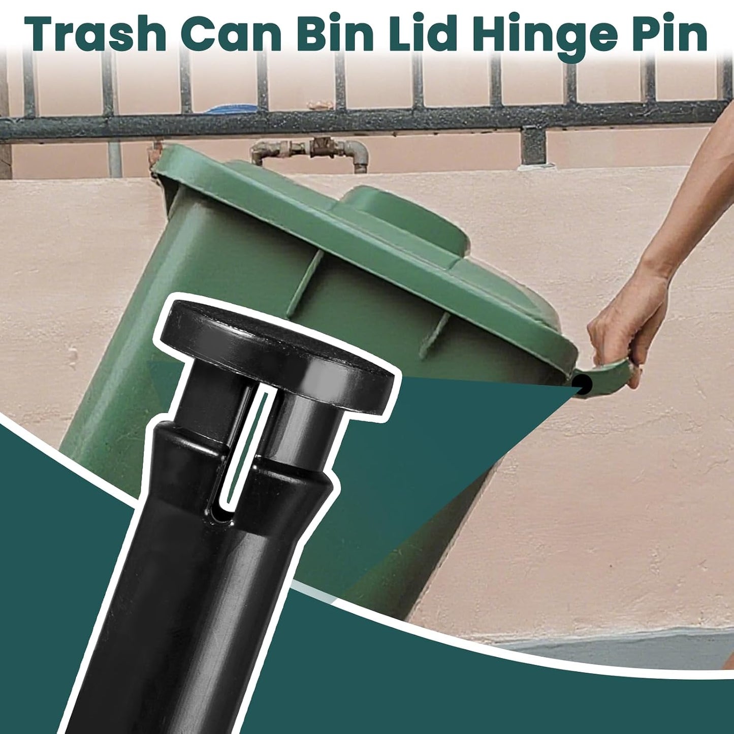 Zookpr 2 Pack Wheelie Trash Can Lid Hinge Pin, Compatible with Rehrig Sierra Huskylite 95-Gallon, Replacement for Household & Commercial Bins