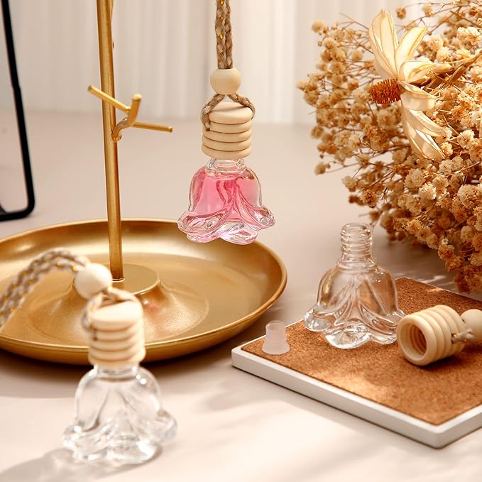 BBTO 50 Pcs Hanging Car Air Freshener Car Diffuser Bottles Empty Glass Perfume - Image 4