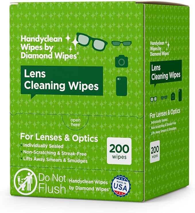 HandyClean Pre-Moistened Lens Cleaning Wipes, Eyeglass Wipes, Screen Wipes by DiamondWipes