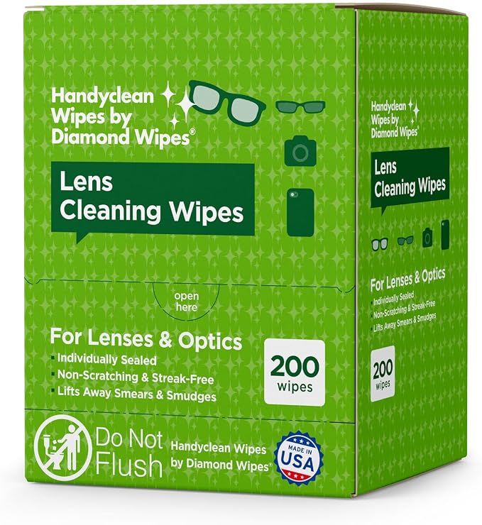 HandyClean Pre-Moistened Lens Cleaning Wipes, Eyeglass Wipes, Screen Wipes by DiamondWipes