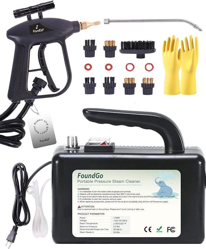 FoundGo 1700W Tankless Handheld Steam Cleaner by FoundGo