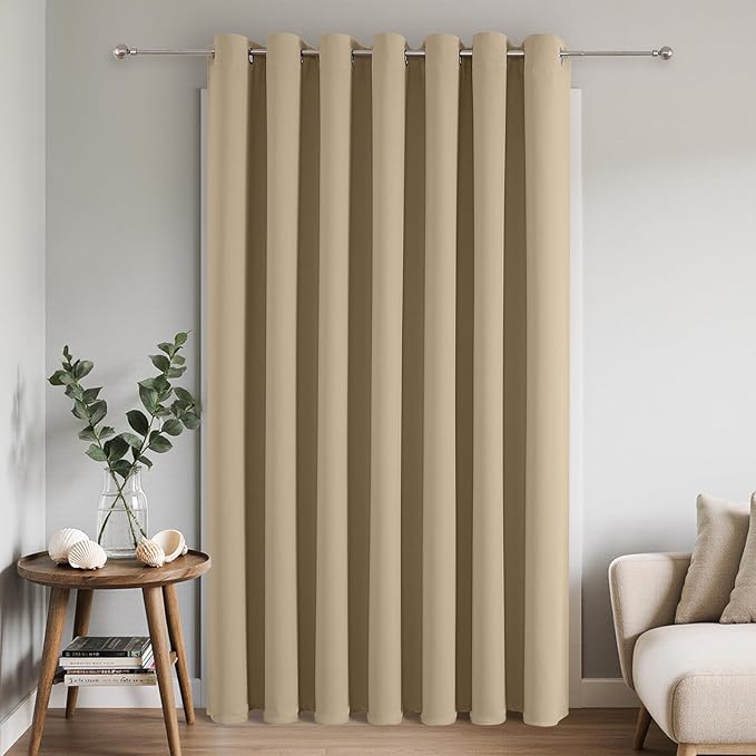 Joydeco Blackout Patio Sliding Door Curtains 84 Inches Long, Grommet Privacy by JOYDECO