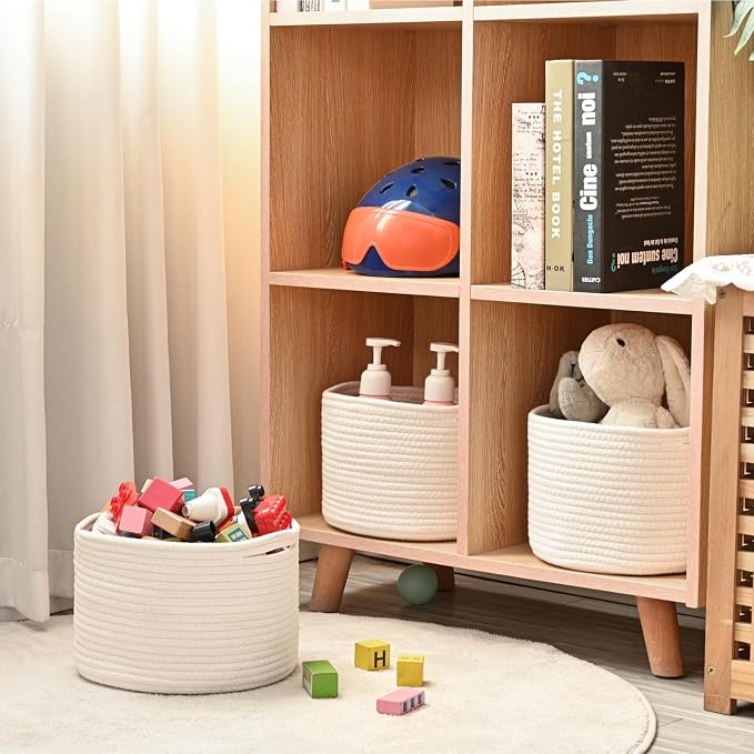 Small Storage Baskets for Organizing, Organizer Baskets for Shelves, Woven - Image 6