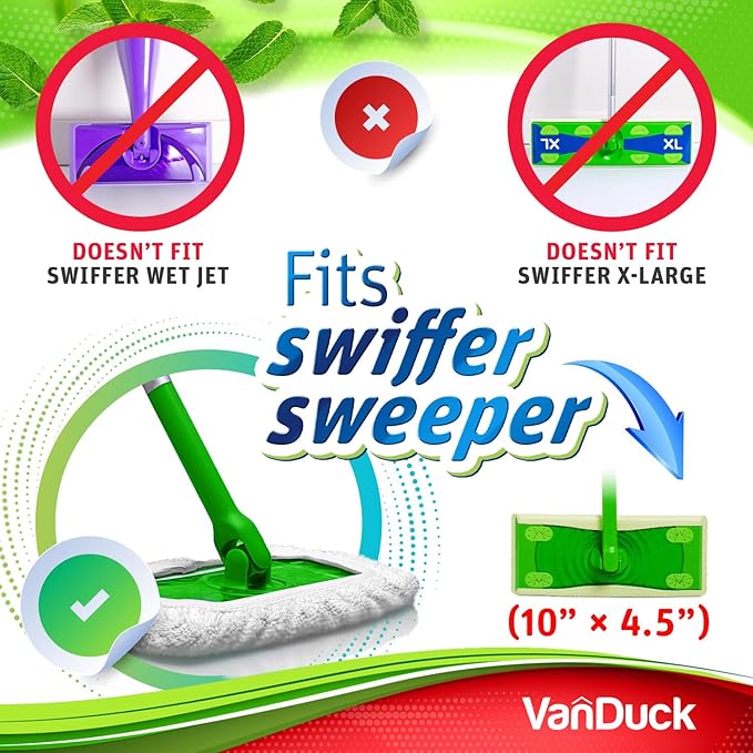 VanDuck Reusable 100% Cotton Mop Pads Compatible - Image 2