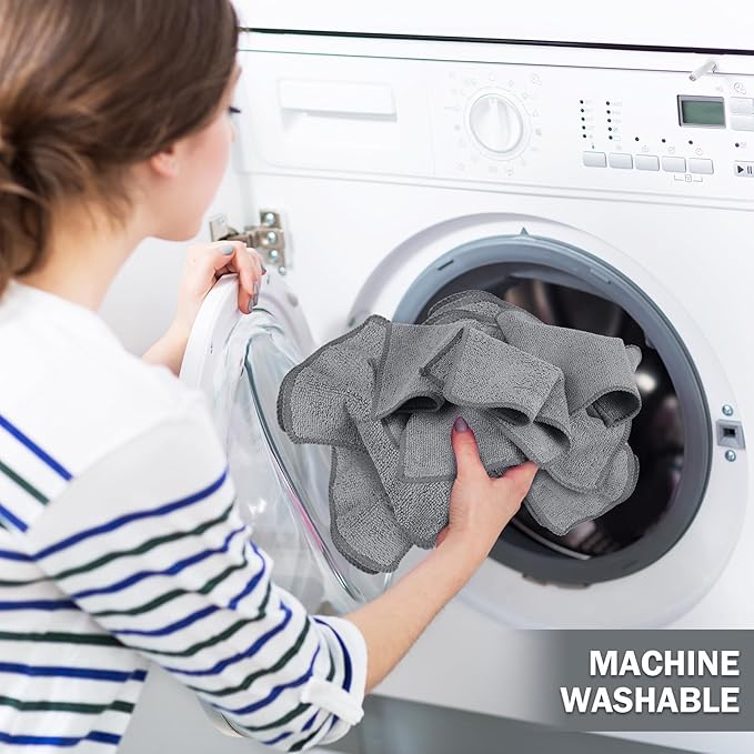 Tanlade Microfiber Cleaning Cloth 6"x6" Cleaning Rags Reasonable Kitchen Towels - Image 5