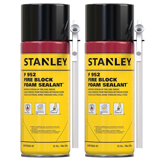 Stanley F952 Fire Block Spray Foam – Fire Rated Expanding Polyurethane Foam by STANLEY