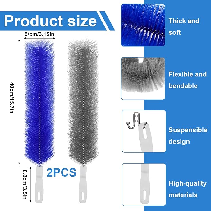 4 Pcs Cobweb Duster, Bendable Fan Duster, Plastic Fan Cleaner Brush, Microfiber - Image 2