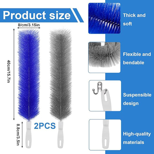 4 Pcs Cobweb Duster, Bendable Fan Duster, Plastic Fan Cleaner Brush, Microfiber - Image 2