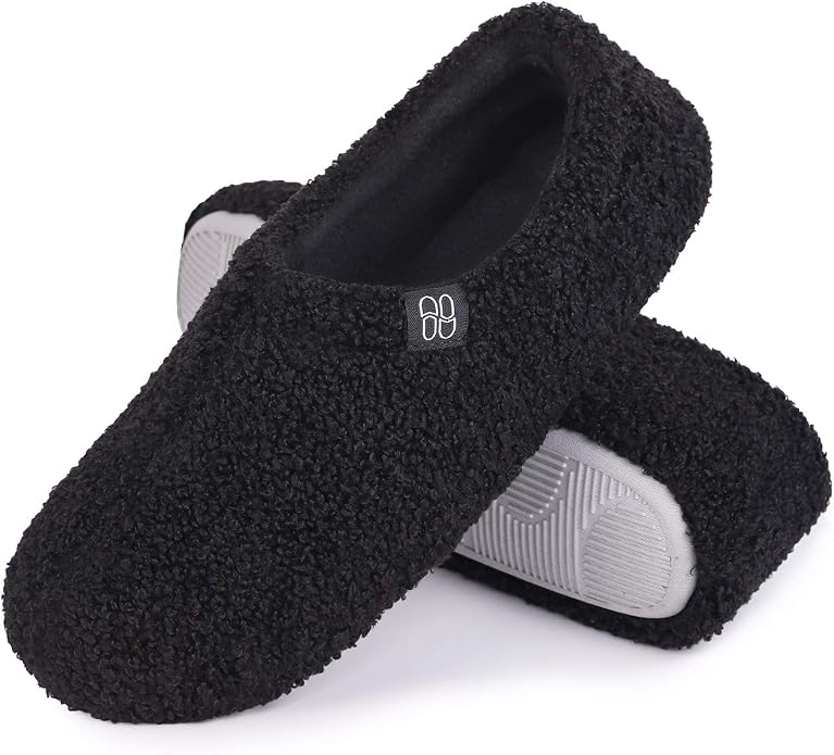 HomeTop Women's Fuzzy Curly Fur Memory Foam Loafer Slippers by HomeTop