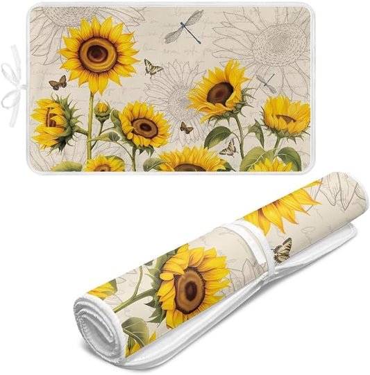Sunflower Ironing Mat Pad for Table Portable Travel Iron Blanket Vintage by Unknown