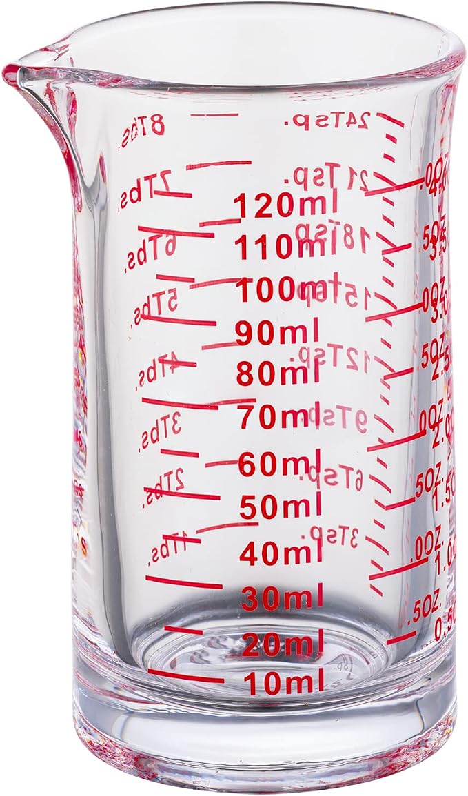 Ackers 4 Oz Glass Measuring Cup, Borosilicate Shot Glass by AckersBORO33