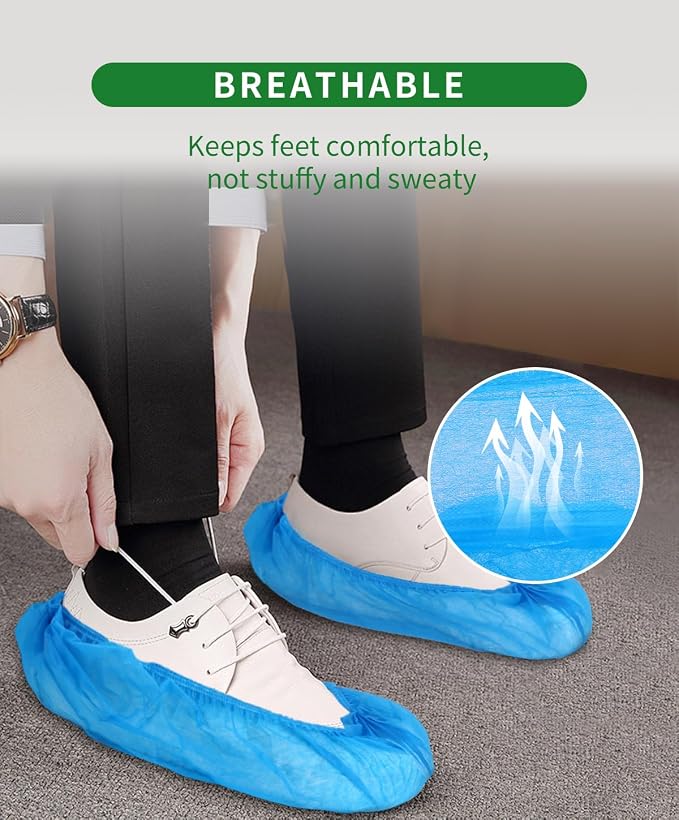 100Pcs Non-Woven Shoe Covers Disposable Non Slip - Image 4