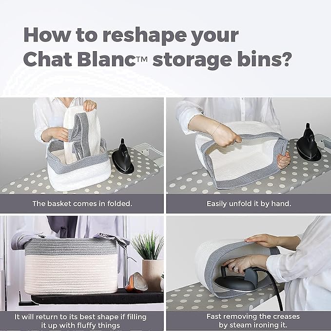 CHAT BLANC Rainbow Cotton Rope Baskets - Image 6