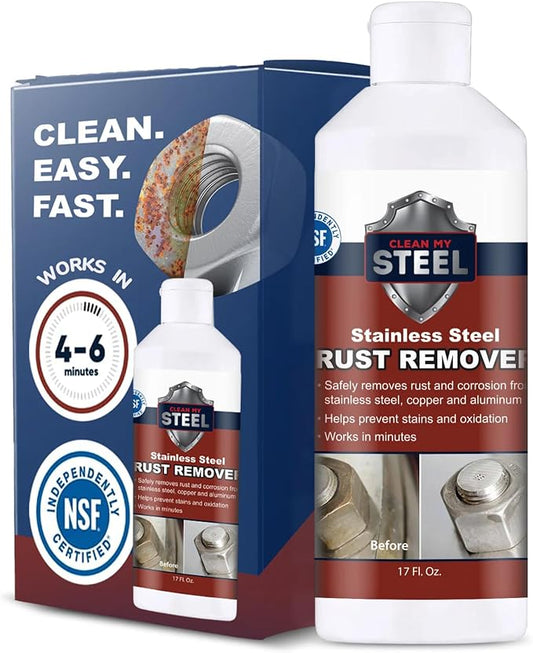 Stainless Steel Rust Stain Remover & Cleaner, NSF Approved Safe by CleanMySteel