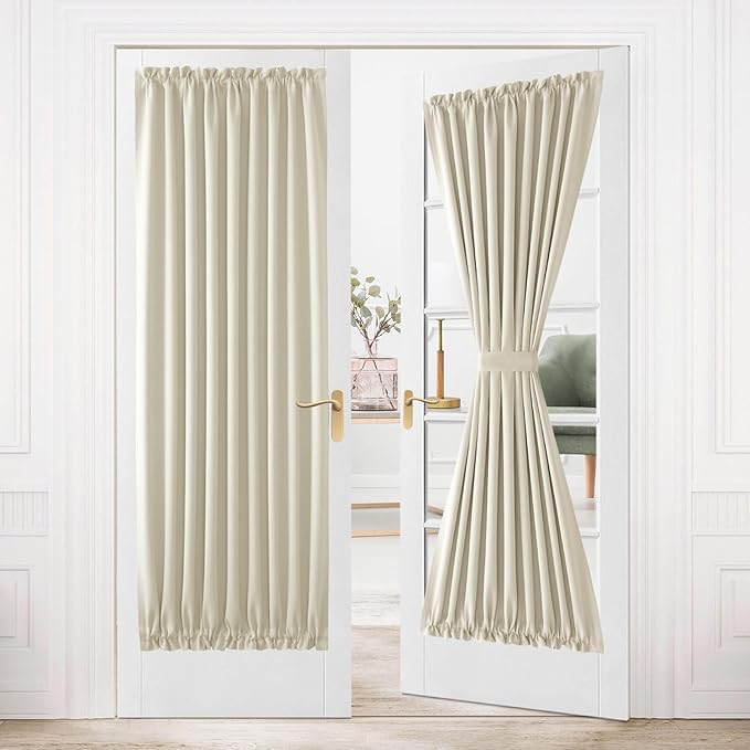 DWCN French Door Curtains – Rod Pocket Thermal Blackout Curtain by DWCN