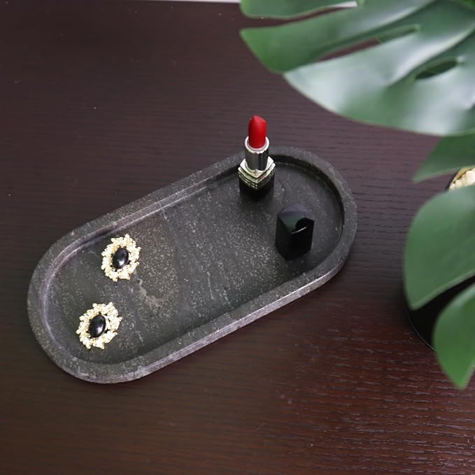 Natural Marble Tray, Oval Vanity Decorative Tray - Image 5
