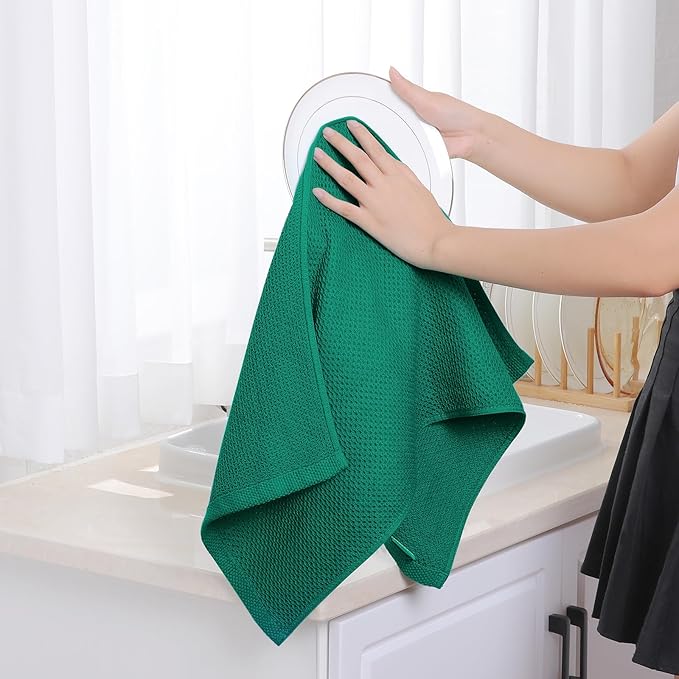 Homaxy 100% Cotton Waffle Weave Kitchen Dish Towels, Ultra Soft Absorbent Quick - Image 4