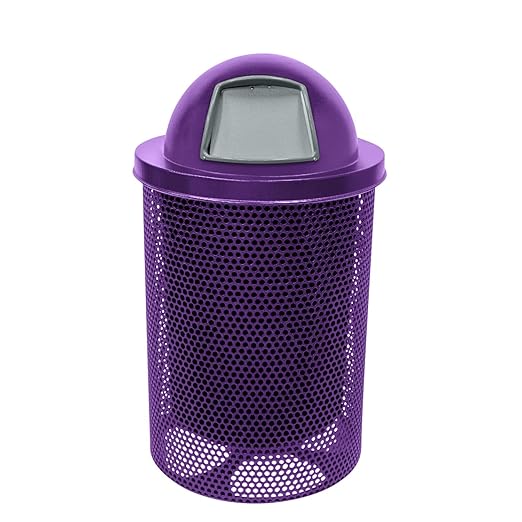 COATEDOUTDOORFURNITURE RDT-P-PUR Heavy Duty Round Trash Receptacle by CoatedOutdoorFurniture