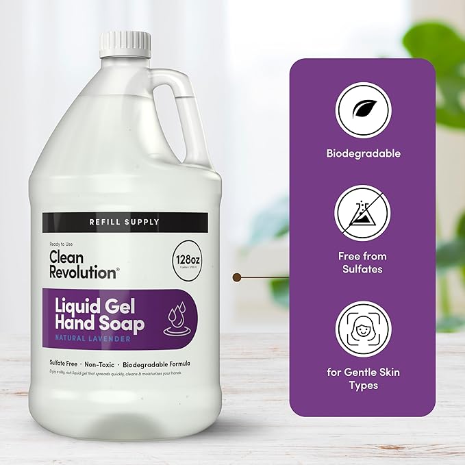 Clean Revolution Liquid Gel Hand Soap, Silky Rich Liquid, Quick Lather - Image 4