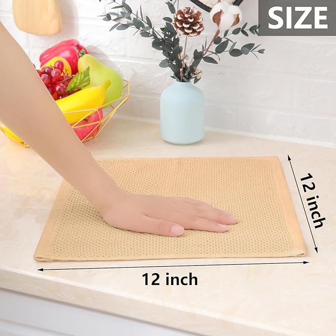 Homaxy 100% Cotton Waffle Weave Kitchen Dish Cloths, Ultra Soft Absorbent Quick - Image 5