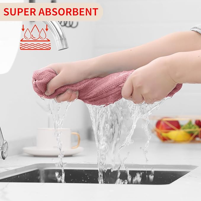Homaxy 100% Cotton Waffle Weave Kitchen Dish Cloths, Ultra Soft Absorbent Quick - Image 3