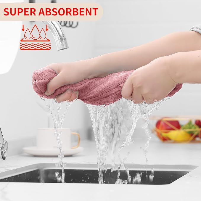 Homaxy 100% Cotton Waffle Weave Kitchen Dish Cloths, Ultra Soft Absorbent Quick - Image 3
