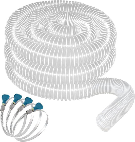 Heavy PVC Dust Collection Hose 2 1/2" x 20', Puncture Resistant PVC Dust by Qucship