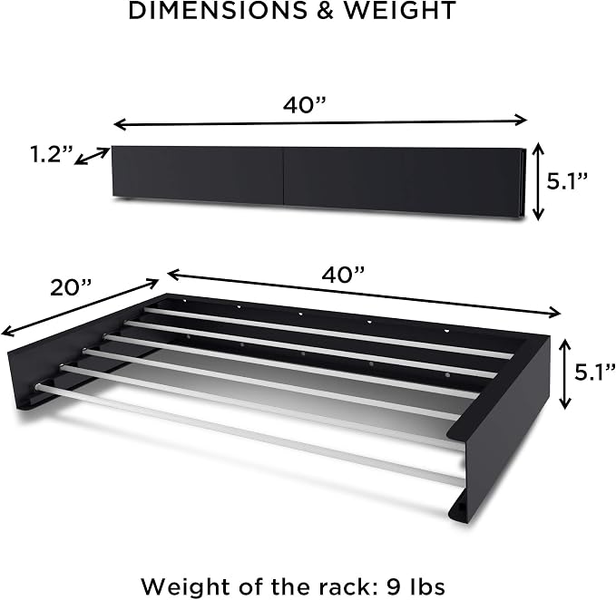 Step Up Laundry Drying Rack, Wall Mounted, Retractable Clothes Drying Rack - Image 4