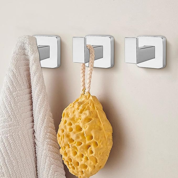 NearMoon Bath Towel Hooks -SUS304 Stainless Steel Square Clothes Robe Hooks - Image 8