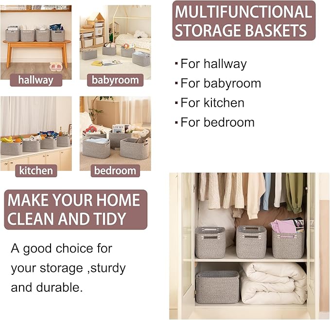 OIAHOMY 4 Pack Storage Baskets for Organizing, Cube Storage Bins for Shelves - Image 6