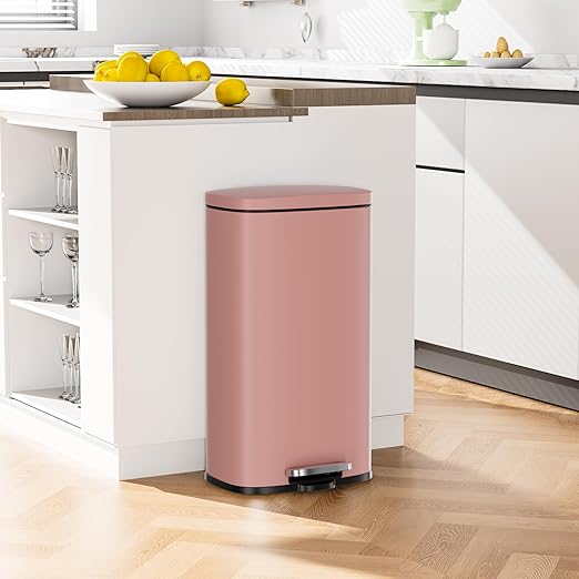 Arlopu 8/13.2 Gallon Step Trash Can, Stainless Steel Garbage Bin, Soft-Close - Image 5