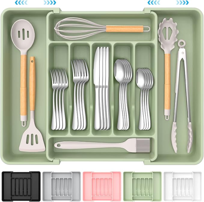 Extra Large Expandable Silverware Organizer, BPA-Free Food-Safe Cutlery by Unknown