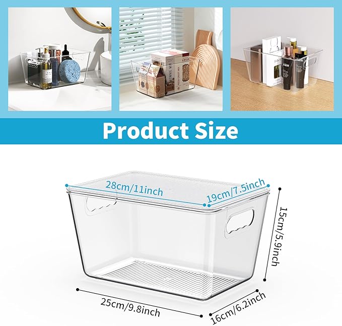 Clear Stackable Storage Bins, Pantry Organizers & Storage Containers, Cabinet - Image 2