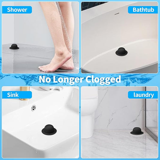Shower Drain Hair Catcher, Bathtub Drain Cover Foldable Silicone Shower & Tub - Image 2