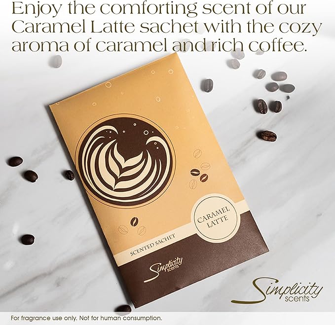 Floral Simplicity Caramel Latte Scented Sachets Pack of 3, Fall & Winter - Image 4