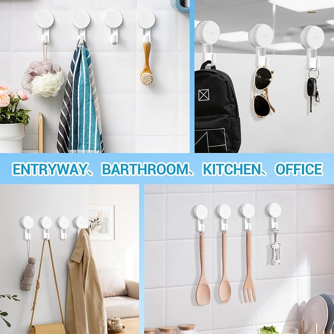 LUXEAR Suction Cup Hooks Reusable Suction Hooks - Image 8
