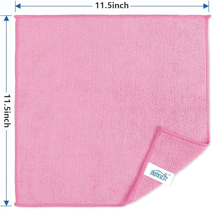 HOMEXCEL Pink Microfiber Cleaning Cloth, 50 Pack Cleaning Towels - Image 7