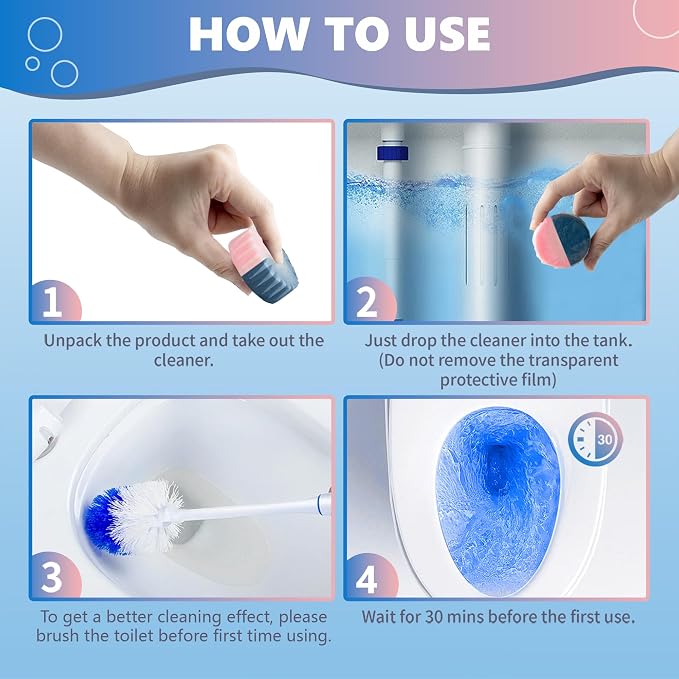 Toilet Bowl Cleaner Tablets, Automatic Toilet Bowl Cleaners, Long-Lasting - Image 4