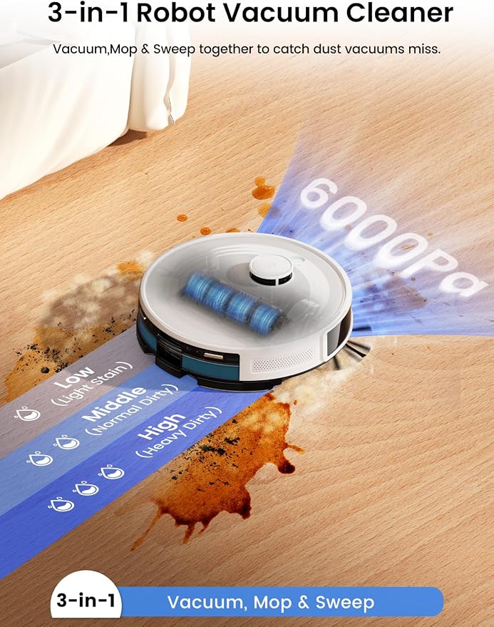 Lefant M2L Plus LiDAR Robot Vacuum and Mop, 190° PSD Obstacle Avoidance - Image 2