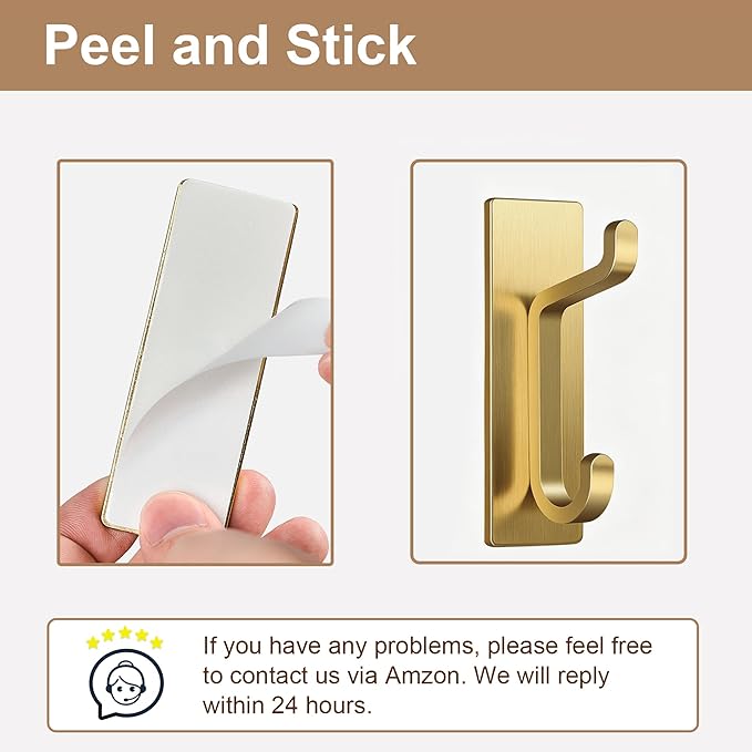 pickpiff Wall Hooks for Coat and Towel: 13LB Adhesive Door Hanger Stick on - Image 5