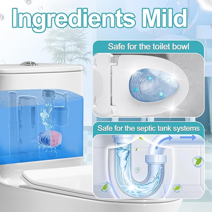 Toilet Bowl Cleaner Tablets 40 Packs, Two Colors Toilet Bowl Cleaners - Image 3