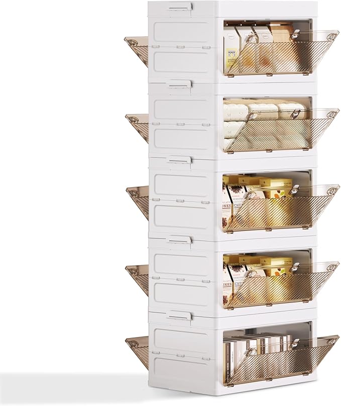 QudraKast 5-Tier Stackable Plastic Storage Bins - 23QT Stackable Storage Bins - by QudraKast