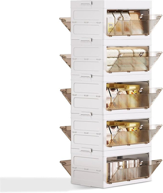 QudraKast 5-Tier Stackable Plastic Storage Bins - 23QT Stackable Storage Bins - by QudraKast