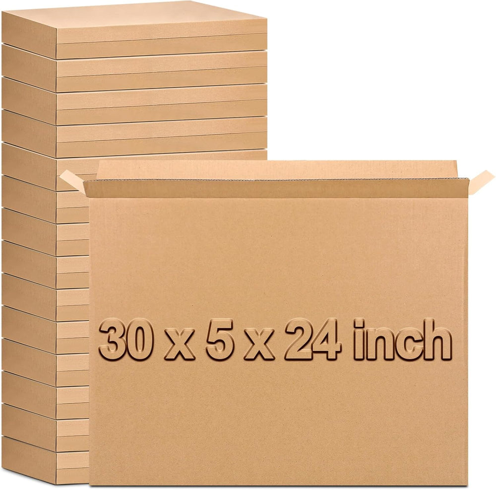 Feifeiya 15 Pack Side Loading Box 30"l x 5"w x 24"h, Corrugate...