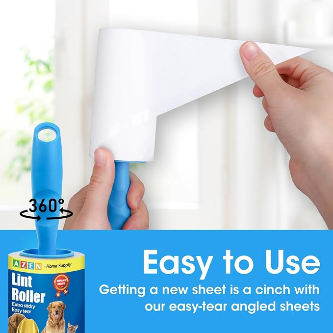 AZEN Lint Roller, Lint Rollers for Pet Hair Extra Sticky, 1200 Sheets Lint - Image 4